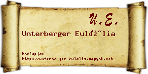 Unterberger Eulália névjegykártya